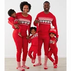 Красный Новый год, семейная Одинаковая одежда, семейные рождественские пижамы, семейные одинаковые наряды, комплекты пижам для женщин, мужчин, детей, детской