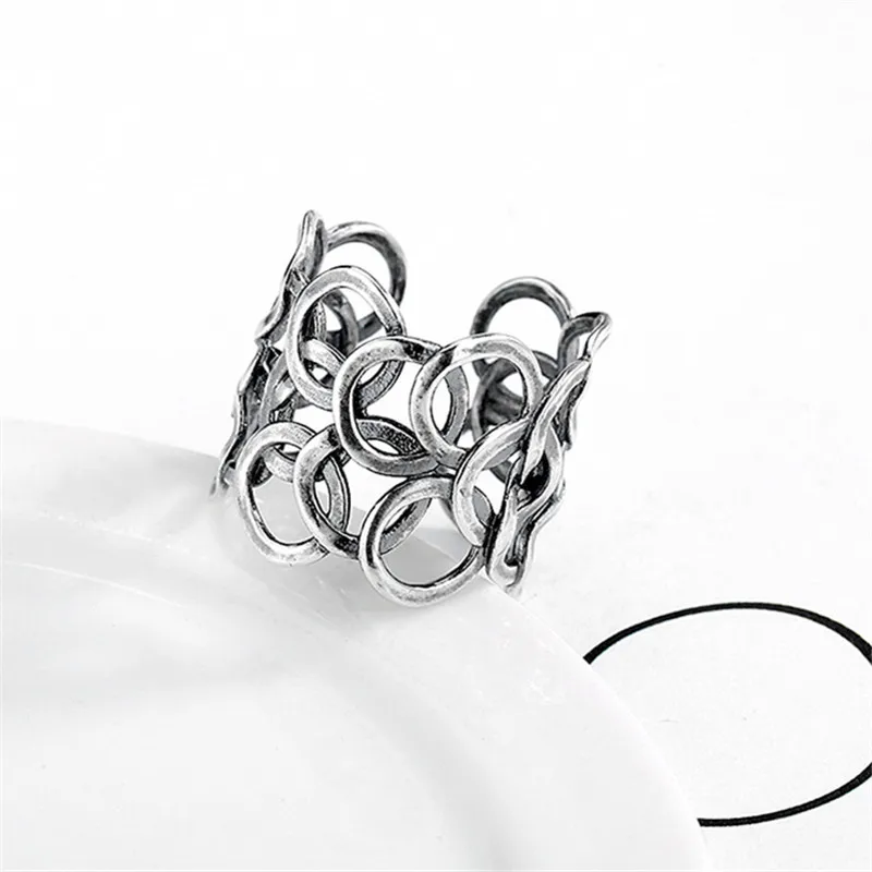

Brand New Personality Retro Ways Multicircular Silver Color Ring Hip Hop Rock Rap Party Ring Men Women Fashion Jewellery Gift