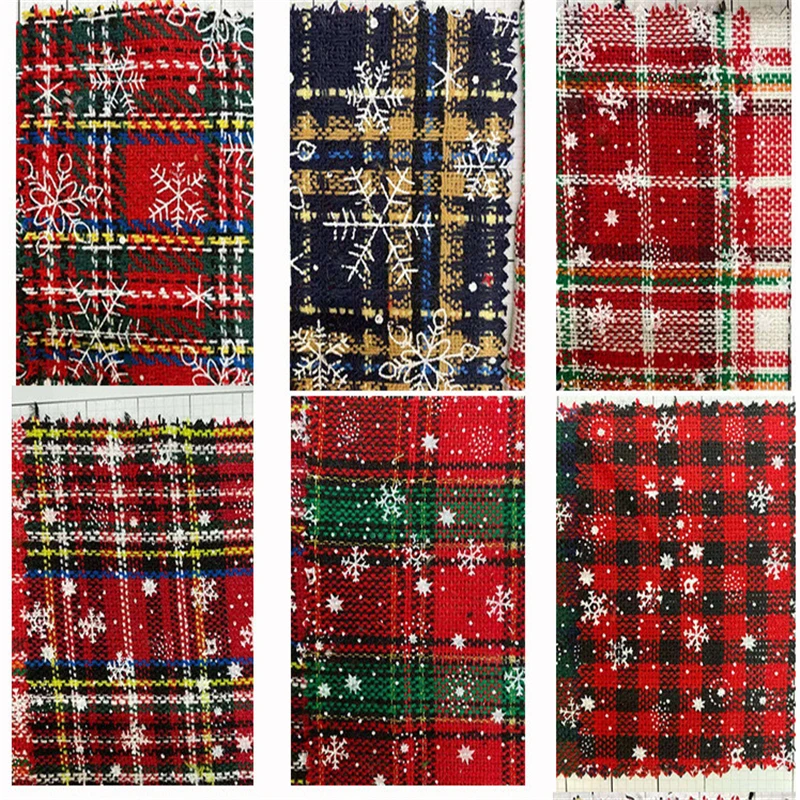 Полиэфирная акриловая кашемировая пряжа окрашенная в клетку Рождественская