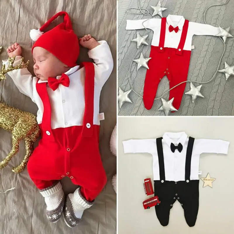 Одежда для новорожденных мальчиков Осенние Комбинезоны маленьких красный