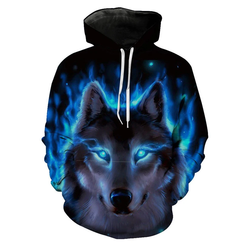 

2021 Summer New Men's Hooded Long Sleeve Printed Creative Animal Pattern Fashion 3D Large Size Hooded Children's Sweater