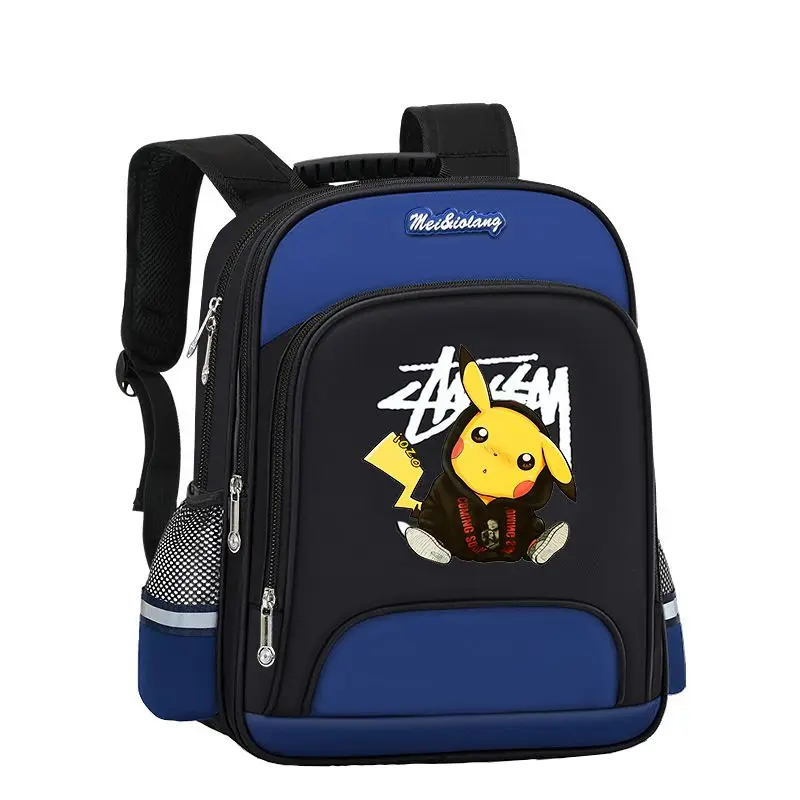 

New Pokémon Oxford Cloth Joint Name Pikachu Child Print Zipper Cartoon Comfortable Student Luminous Backpack Anime Storage Bag