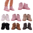 1 пара 5 см кукольная обувь Плюшевые ботинки разноцветная обувь подходит для 14,5 дюймовых кукольных аксессуаров