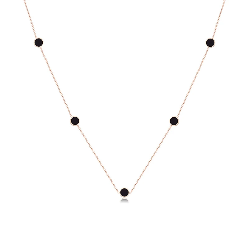 Розовое золото колье для женщин изготовлено из нержавеющей стали