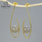 Lotus Fun Настоящее серебро 925 проба Натуральный камень Креативный дизайнер Ювелирное Украшение с драгоценным камнем яркие глаза Висячие серьги для женщин