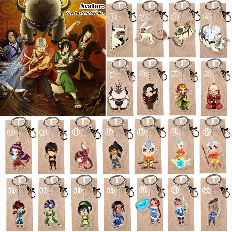 

Avatar: The Last Airbender Keychain Aang Katara Sokka Prince Zuko Iroh Azula Toph Beifong Appa Momo Ozai Key Chain Toys 5cm