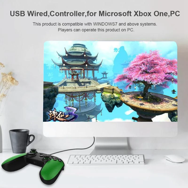 Прочный Usb проводной контроллер геймпад двойной вибрации джойстик игровая ручка для Xbox One, One и Pc