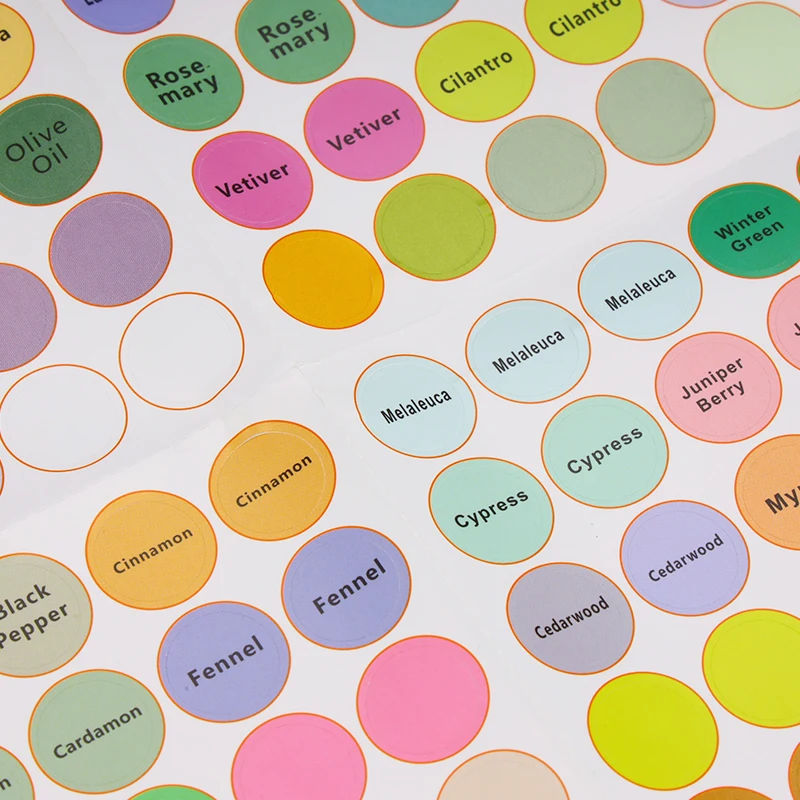 192 шт/лист бутылки с эфирным маслом колпачок этикетки для крышек Круглый Круг