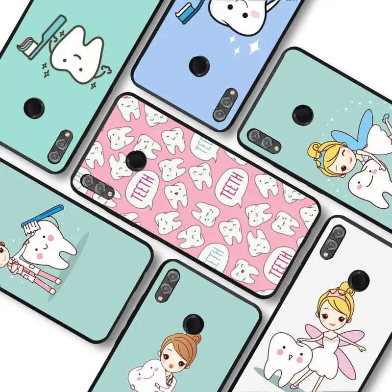 

Funny Cartoon Dentist Dental Crowned Teeth Phone Case For Huawei honor10Lite 10i 20 8x 10 Honor9lite 9xpro Coque
