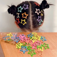 25pc girls cute colorful star hairpins snap clips kids sweet hair ornament bb clip barrettes headwear fashion hair accessories
