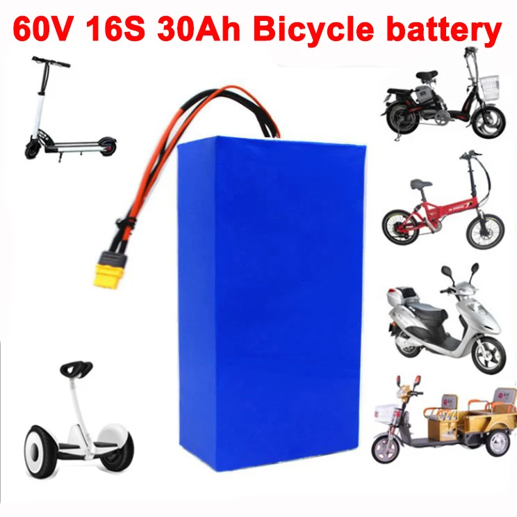 

60V 16S8P 30Ah 18650 lithium battery pack 750W 1000W 1800W Balance car Electric Bicycle Scooter tricycle batteries with 30A BMS