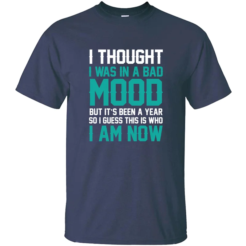 Футболка для мужчин с принтом Я думаю что я в плохом настроении 2020 футболка