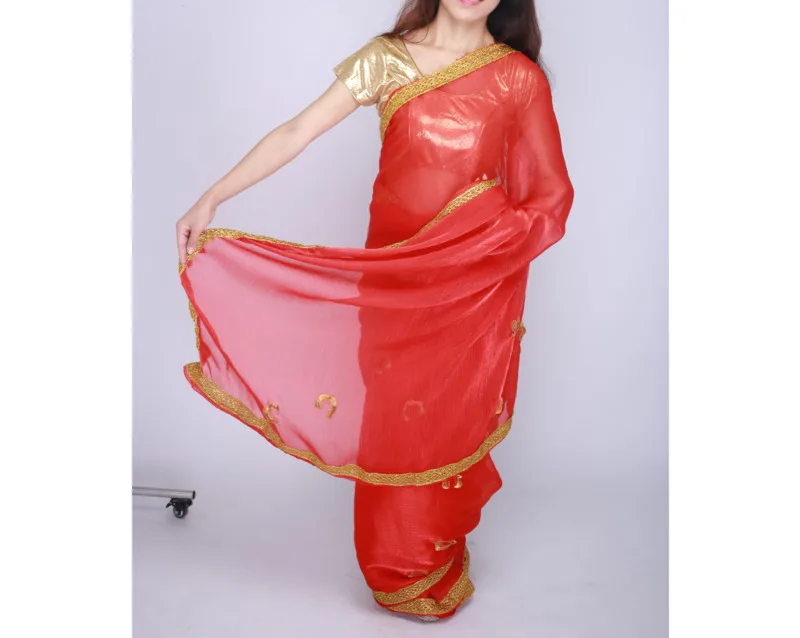 Индийское пакистанское платье свадебное женская одежда красного цвета в сари