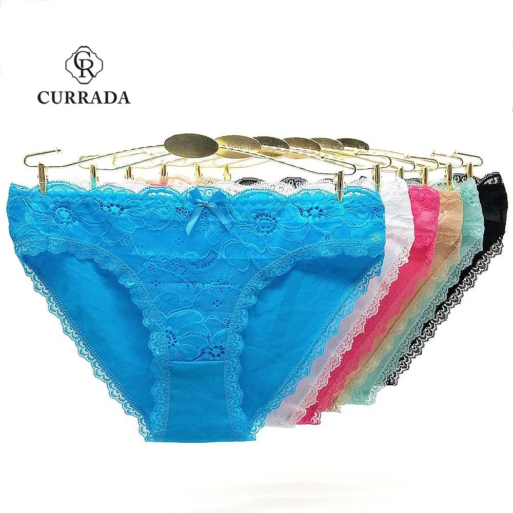 Женские прозрачные кружевные трусики CURRADA хлопковые с низкой талией 6