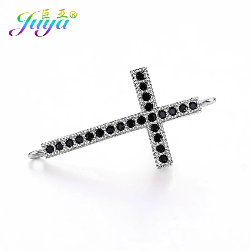 White Gold Black Juya DIY Ювелирные изделия фурнитура поставки золото/серебро Бесконечность Крест соединитель подвески для женщин мужчин шарм браслеты Изготовление - Окраска металла: White Gold Black