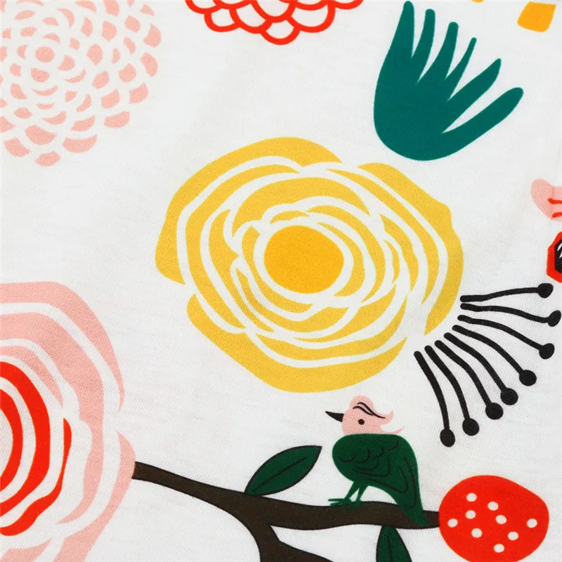 Baby Girl Boy Clothes Sleeve Flower Animal Print Romper Costume Summer Jumpsuit Newborn Infant Rompers Dropship | Мать и ребенок