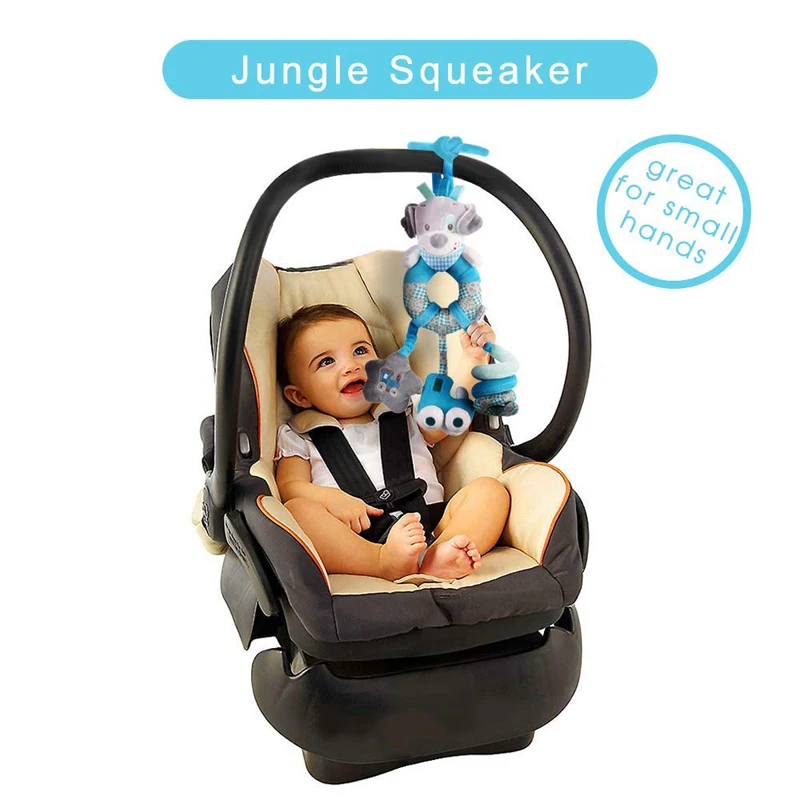 

2020 Animal Shaped Soft Plush Toys With Mirror Baby Cute Rattle Toys 1Pc Stroller Bed Hanging Accompany Toys Stuffed Rattles