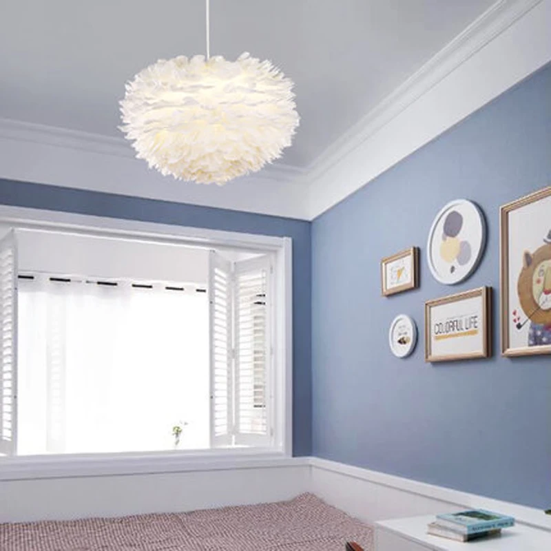 Декоративный современный белый цветок plume перо подвесной светильник