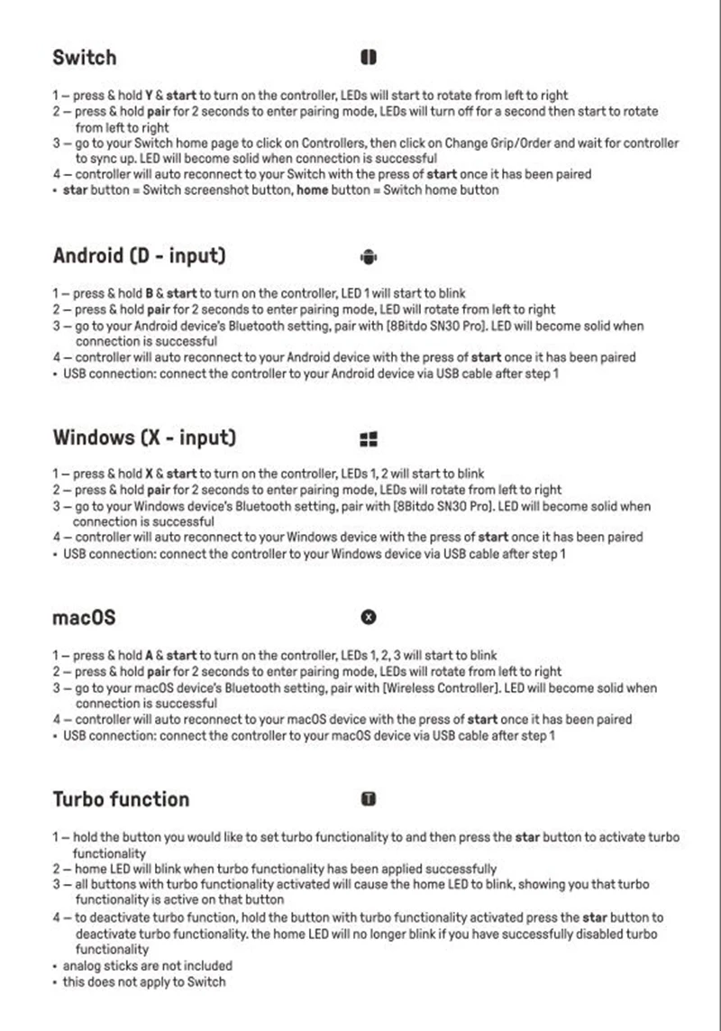 WUIYBN 8BitDo SN30 Pro GB SN версия Геймпад контроллер для Windows Android macOS nintendo Джойстик-переключатель