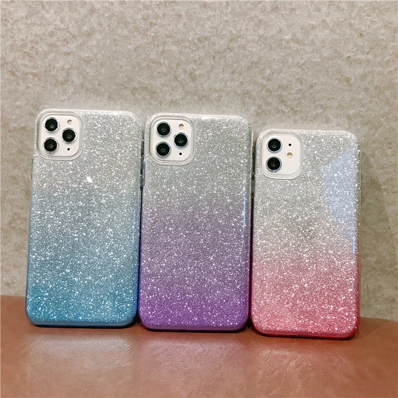 Блестящий чехол для телефона iPhone 11 Pro X XR XS Max блестящий градиентный из