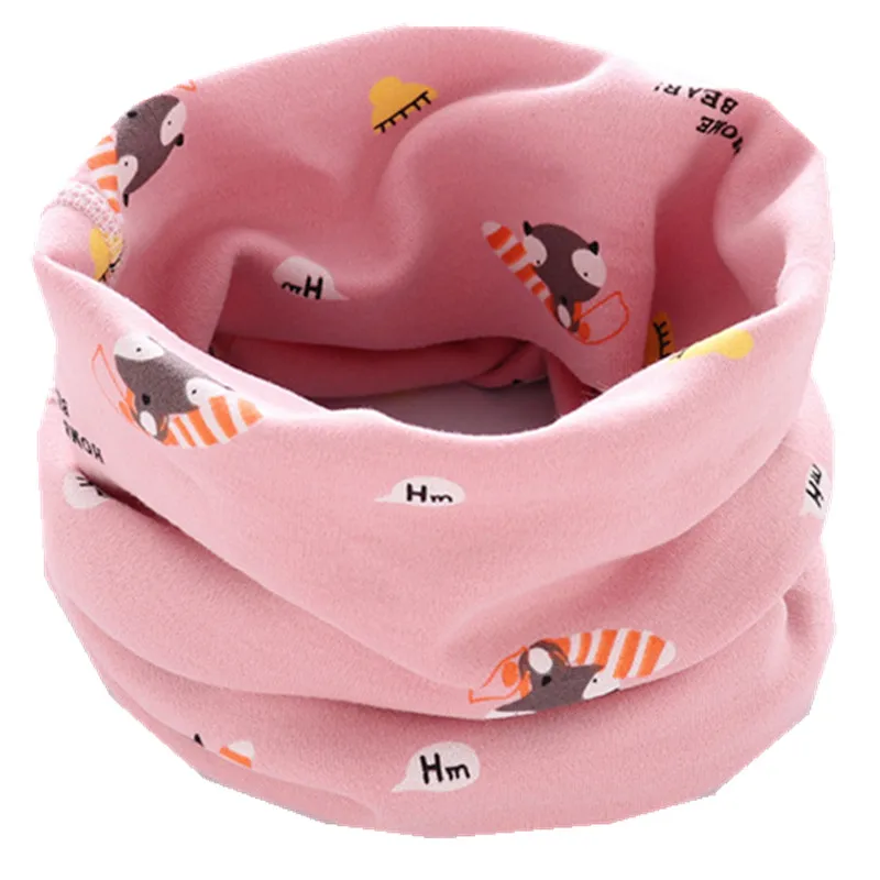 pink fox LIHFSI/Новинка года, весенне-осенний Детский шарф 40*20 см, детский хлопковый шарф для девочек и мальчиков, круглый шарф детский воротник, детский шейный шарф - Цвет: pink fox