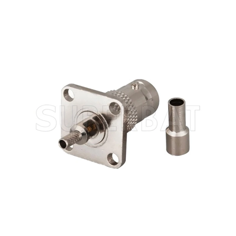 

Superbat BNC Crimp Female 4 Hole Panel Mount Long Version RF Coaxial Connector for Cable RG316,RG174,LMR100,RG179