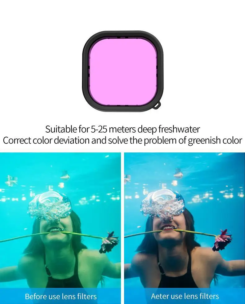 Профессиональный фильтр для дайвинга 3 шт./компл. подводный красный фиолетовый
