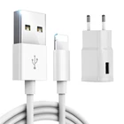 Комплект USB-кабеля для зарядки 1 м + настенное зарядное устройство USB для iPhone 5 5S 6 6S 7 8 Plus X XS Max XR, адаптер переменного тока для быстрой зарядки телефона, вилка европейского и американского стандарта