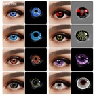 Контактные линзы EYESHARE для косплея аниме, 1 пара контактных линз синего цвета для Хэллоуина, контакты для глаз
