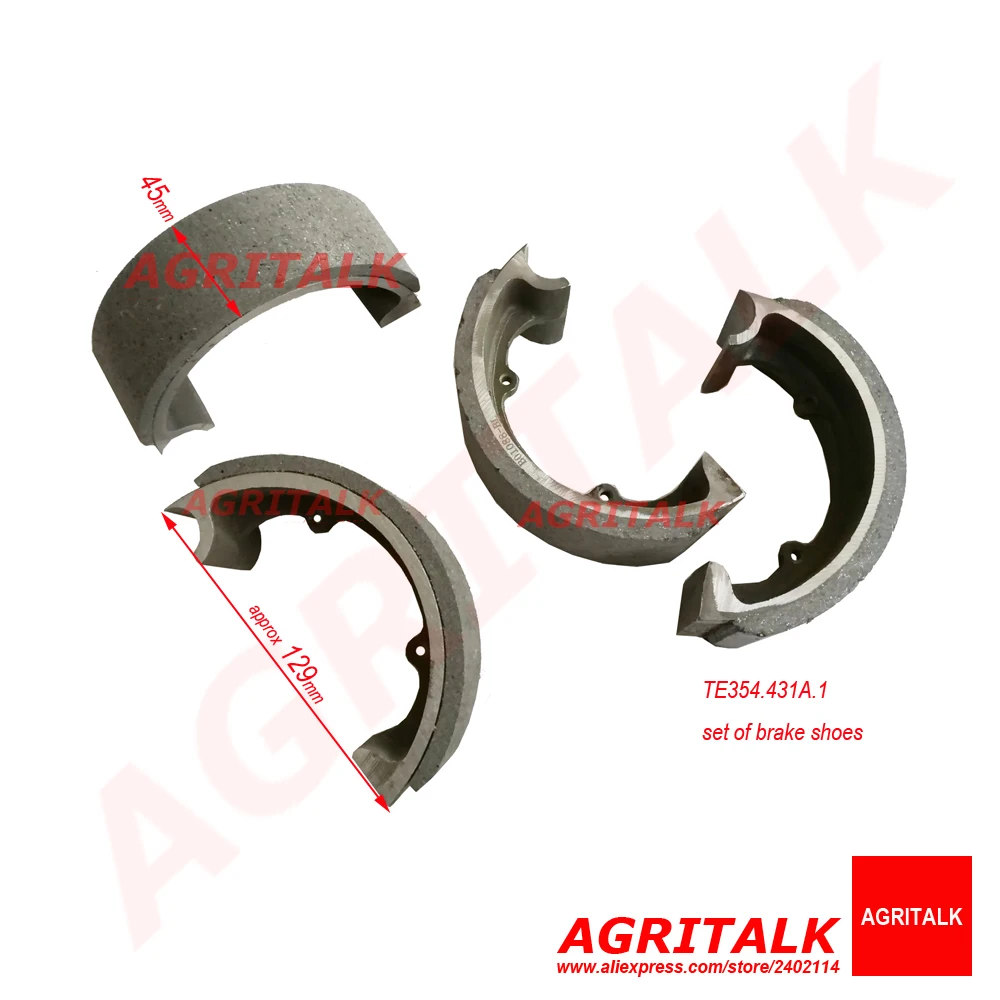 TE354.431A.1, set of brake shoes for Foton Lovol TE35 series tractor, please check the dimenssions firstly