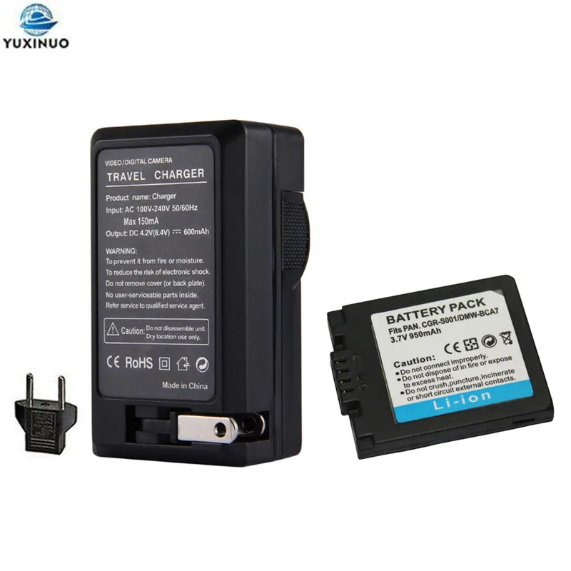 950 мА/ч CGR-S001 S001E DMW-BCA7 DMWBCA7 Камера Батарея + AC Зарядное устройство - Цена: 532.12