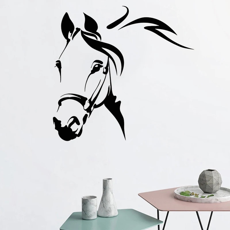 

Horse Wall Sticker Steed Vinyl Decal Bedroom Living Room Decor Removable Home Decoration Animals Head Stickers Art Murals
