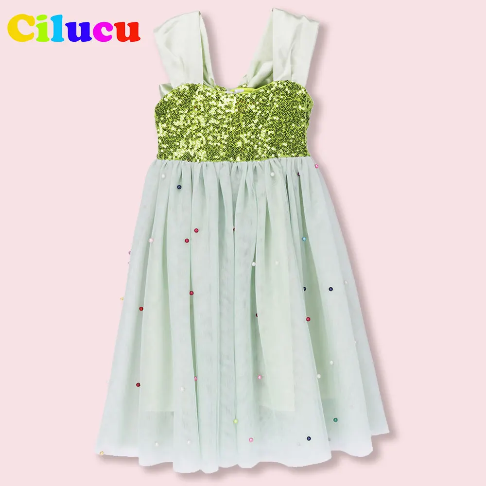 Sequin Dresses for Toddler Girl Tutu Beaded Rose Gold Sparkly Dress Birthday Tulle Kids Flower Bridesmaid 3t 4t 7 | Детская одежда и