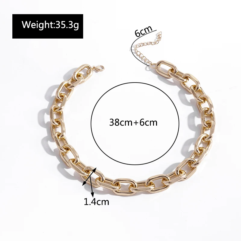 

Gold Silver Color Chokers Necklaces for Women Punk Metal Clavicle Chain Necklace Fashion Daily Jewelry Accessories