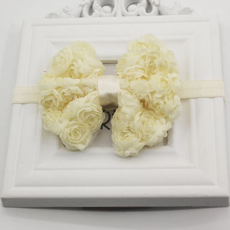 Шифоновая розетка с бантом для девочек эластичный головной убор новорожденных