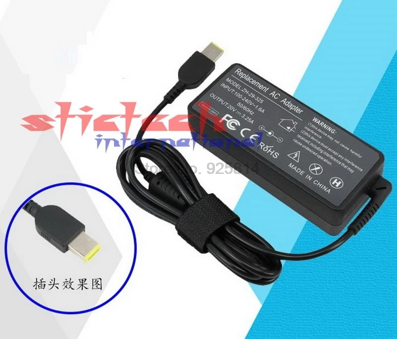 Dhl ИЛИ ems 20 шт 20V 3.25A 65W AC адаптер питания зарядное устройство для Lenovo G400 G500 G505 G405