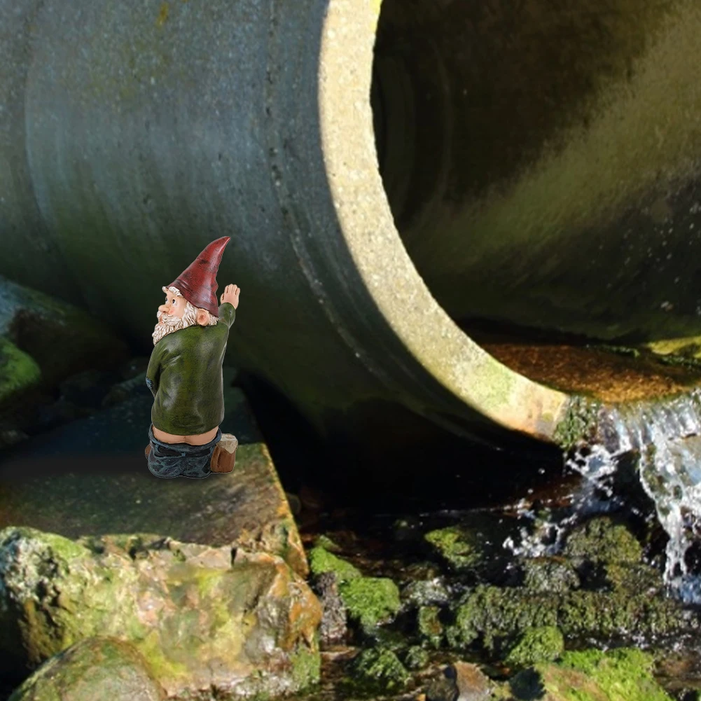 

Resin Naughty Garden Gnome Garden Decoration Statue Old Man Fairy Garden Ornament Accessories Elves Desk Decor Gift