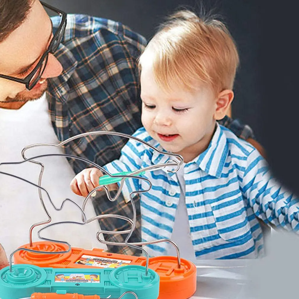 

Kids Collision Electric Shock Toy Education Electric Touch Maze Game Party Funny Game Science Experiment Toy For Children Gift