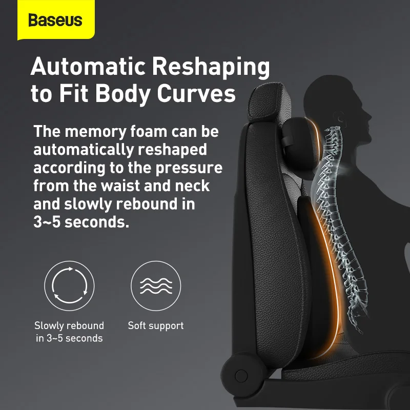 Baseus Floating Car Waist Pillow Auto Headrest Neck Memory Lumbar Support 3D Foam Seat Covers Styling | Автомобили и мотоциклы