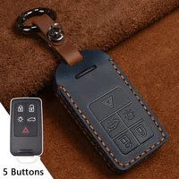 leather car remote key shell case cover for volvo xc60 v60 s60 xc70 v40 auto key holder with keychain shell protect accessories