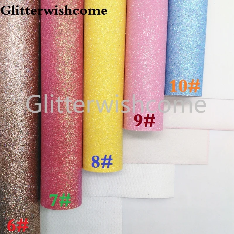 Glitterwishcome 21X29 см A4 Размер Vinilo Textil, Vinil Para Lazos, блестящий винил, тонкая блестящая ткань для бантов, GM154A