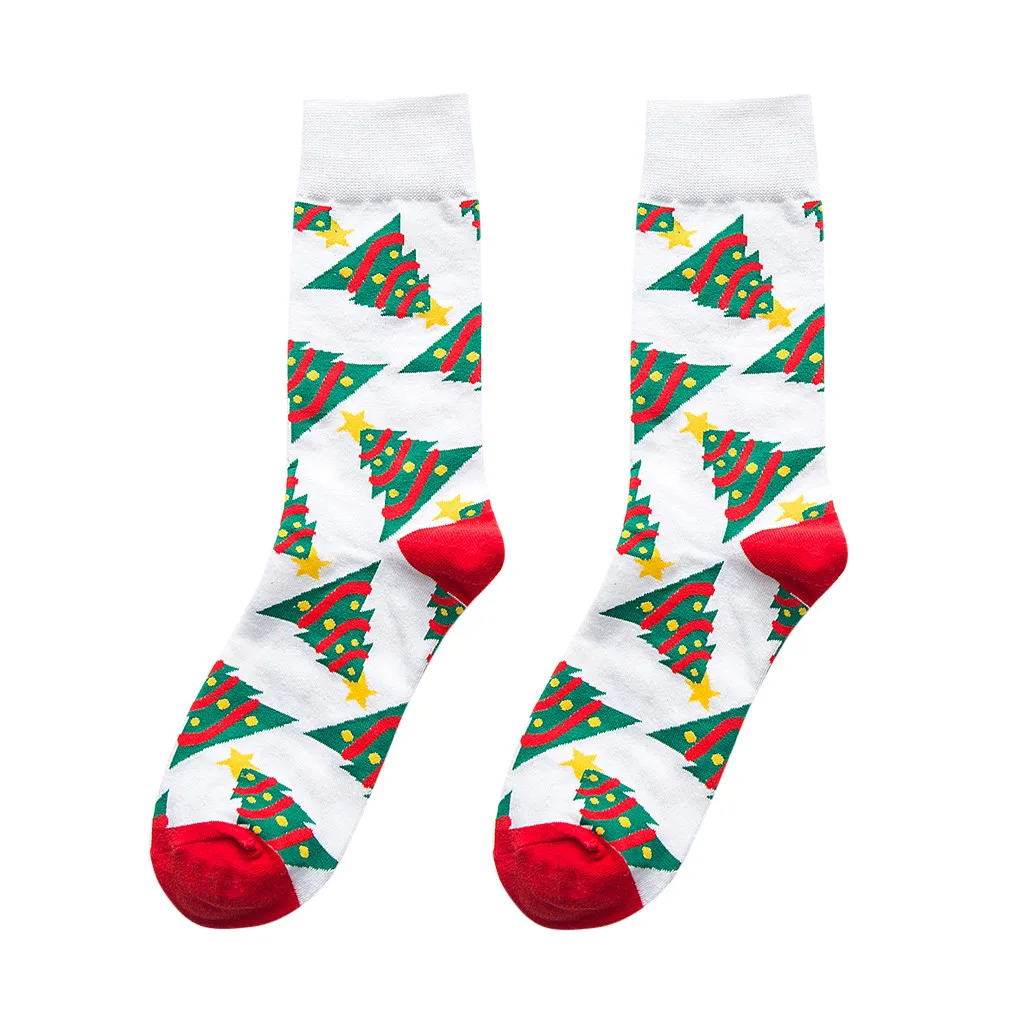 Рождественские Носки милые женские модные рождественские яркого цвета с принтом