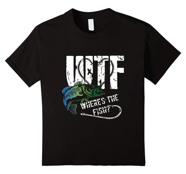 

Where's the Fish Men T-shirt WTF Love Fishing