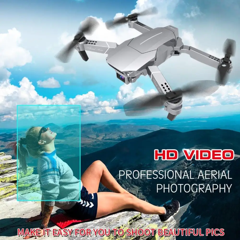Квадрокоптер E98 складной с четырьмя осями камерой 2 МП/5 Мп/4K HD Wi Fi 4
