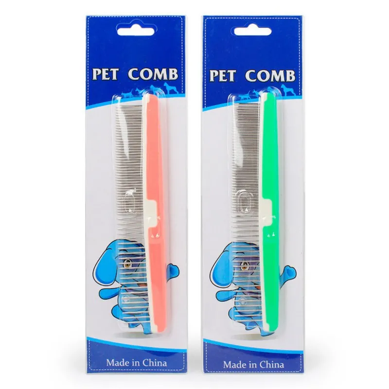 

Pet Cats Dogs Color Plastic Comb Hair Opening Knot Beauty Sparse Tools Dense Double Tooth Row Comb Pet Grooming Supplies