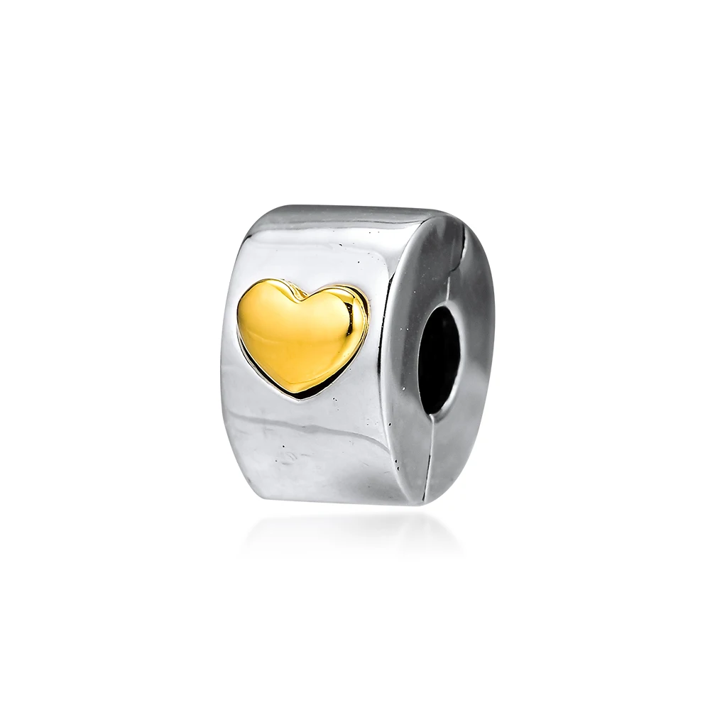 

Charms 925 Silver Original Fit Pandora Bracelets Sterling Silver Classic Heart Clip Charm Beads for diy Women Jewelry