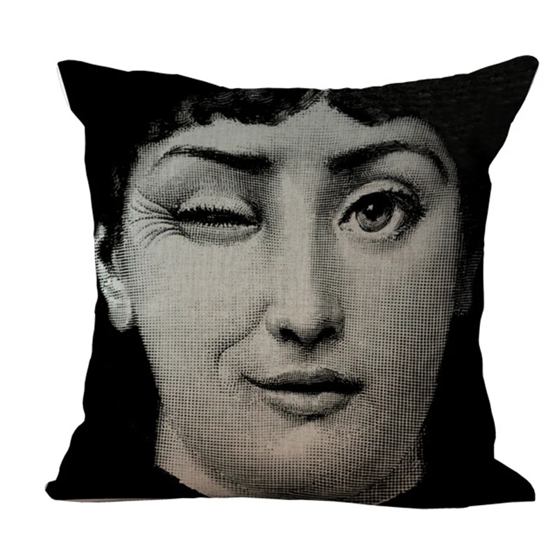 Забавный Чехол на подушку с красивым рисунком лица хлопковый льняной для