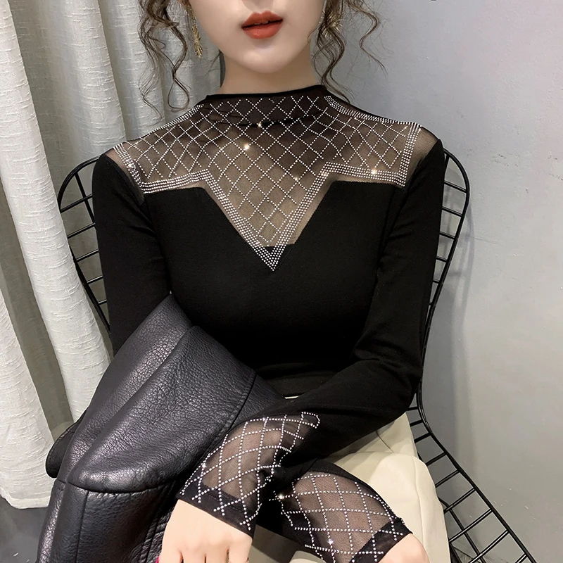 2021 новая веснняя кружевая Лоскутная Блузка женская верхняя одежда модные