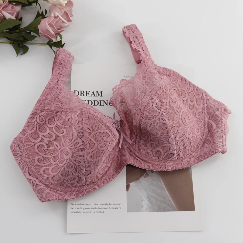 B3-Cameo Pink Plusgalpret, сексуальный кружевной бюстгальтер, Одноцветный, BH, на косточках, полная чашка размера плюс, бюстгальтеры, пуш-ап, нижнее белье для женщин, минимайзер, большой бюстгальтер - Цвет: B3-Cameo Pink