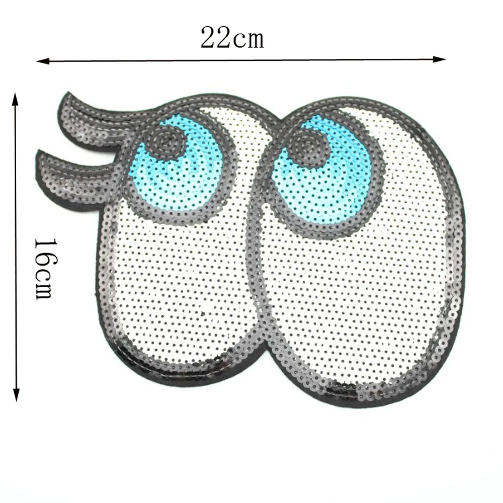 

Paillette Sequins Embroidered Black Blue Eye Patch Clothes Stickers Bag Sew Iron On Applique DIY Apparel Sewing Clothing DIY B52